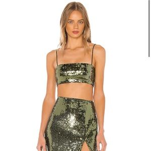 Ava Crop Top in Olive Green